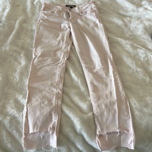 Flying monkey Light pink jean Capri with fringe